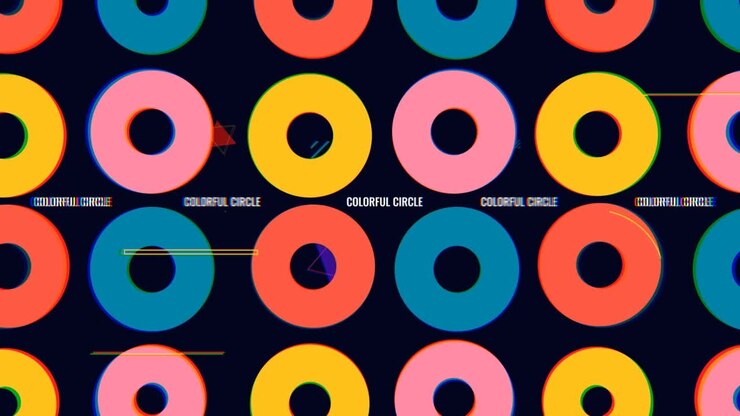 Abstract Graphic Design with Geometric Shapes and Bold Colors