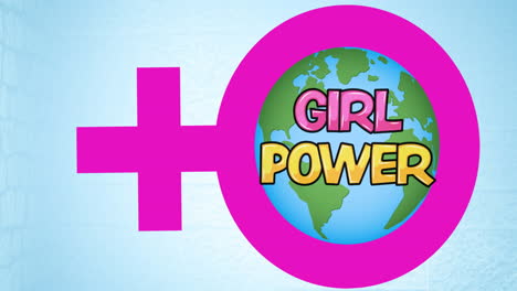 composición del texto poder de las niñas, en todo el mundo en símbolo femenino