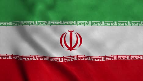 el fondo de la bandera iraní realista. animación en bucle