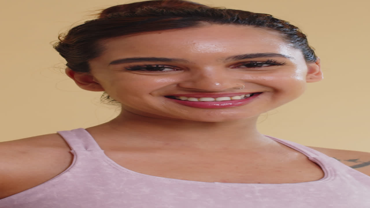 Portrait of Asian Sporty Woman in Activewear