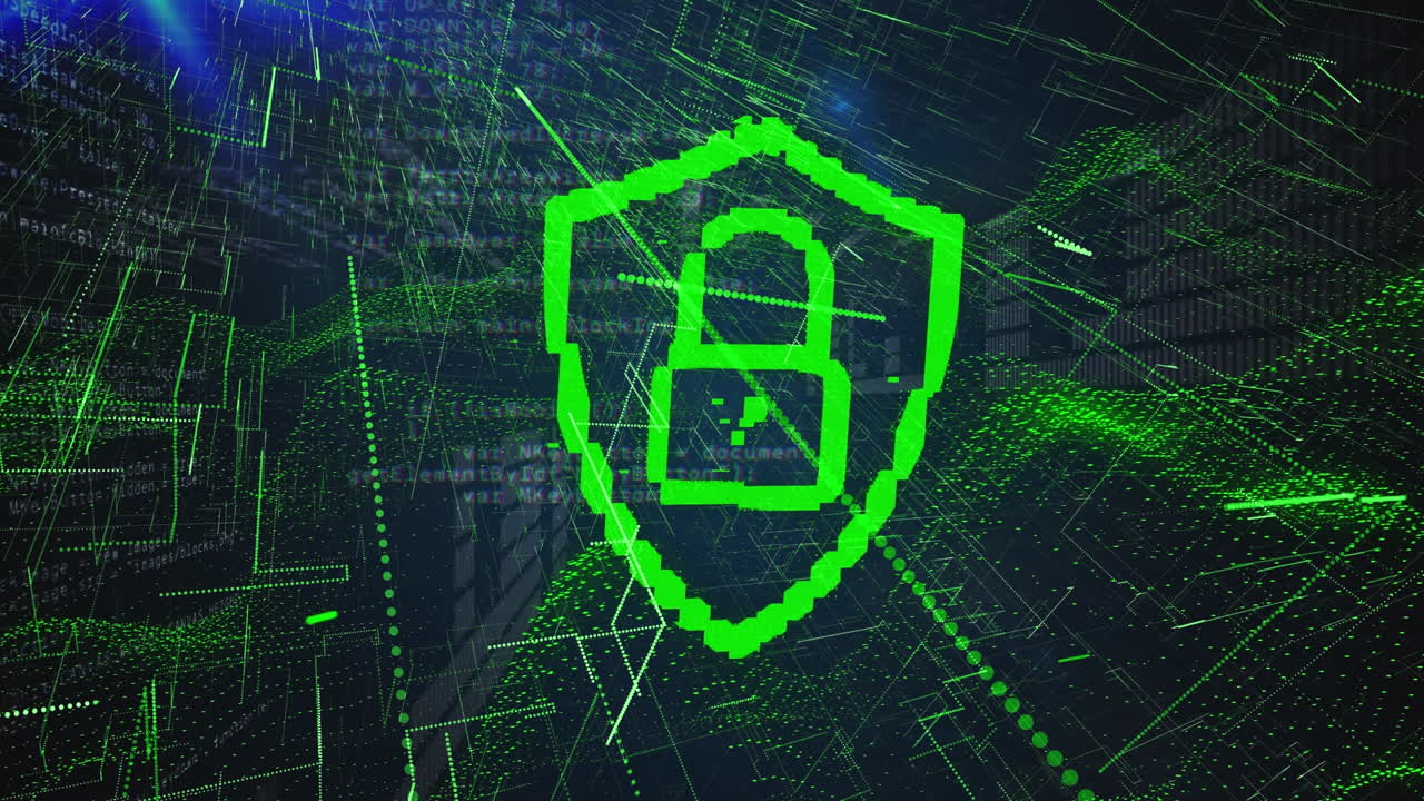 animación del procesamiento de datos a través de un candado