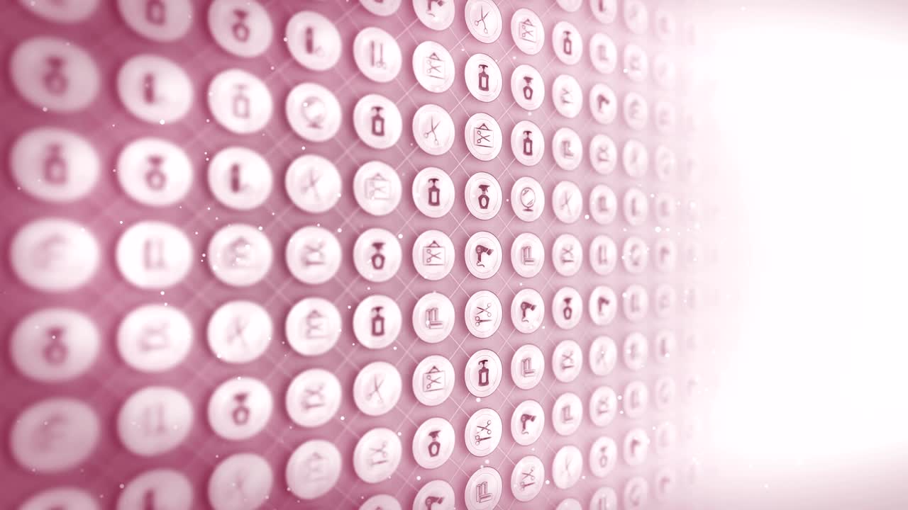 Set of Hairdresser Icons, Hair Salon Item Background, CG Loop Animation,