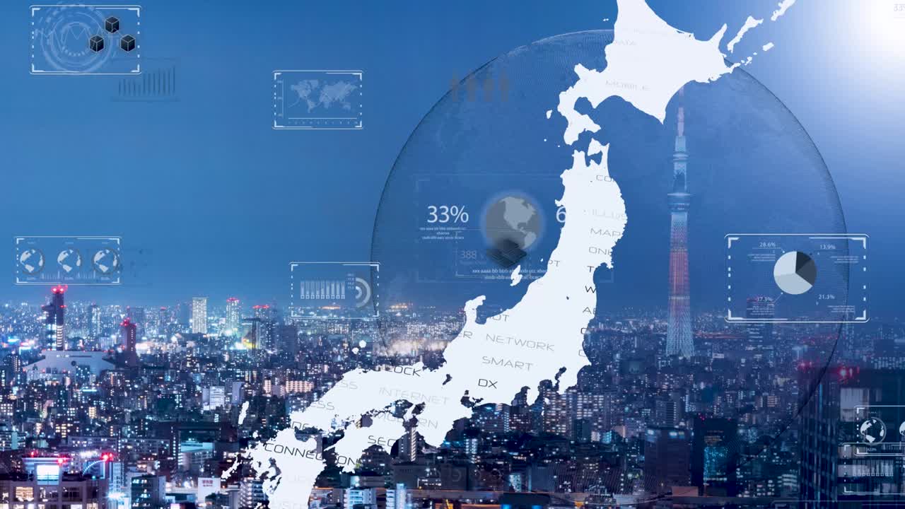 스마트 시티, 디지털 세계, 글로벌 커뮤니케이션 네트워크 개념, 6g 비즈니스 그래프, 글로벌 비즈니스