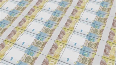 1-Ukrainische-Griwna-Banknoten,-Gedruckt-Von-Einer-Geldpresse