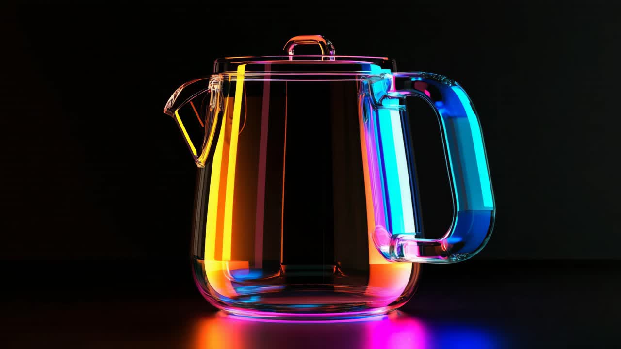 Colorful Neon Glass Teapot