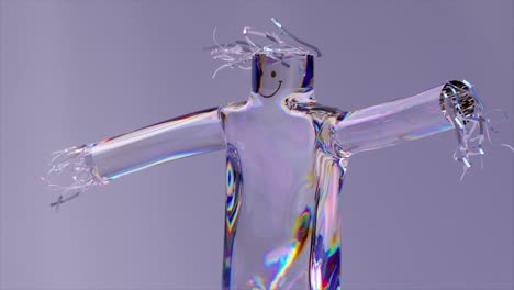 figura de espantapájaros de vidrio abstracta