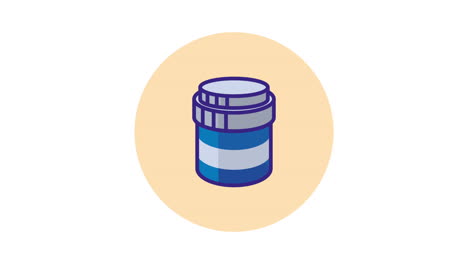 botellón de medicamentos azul