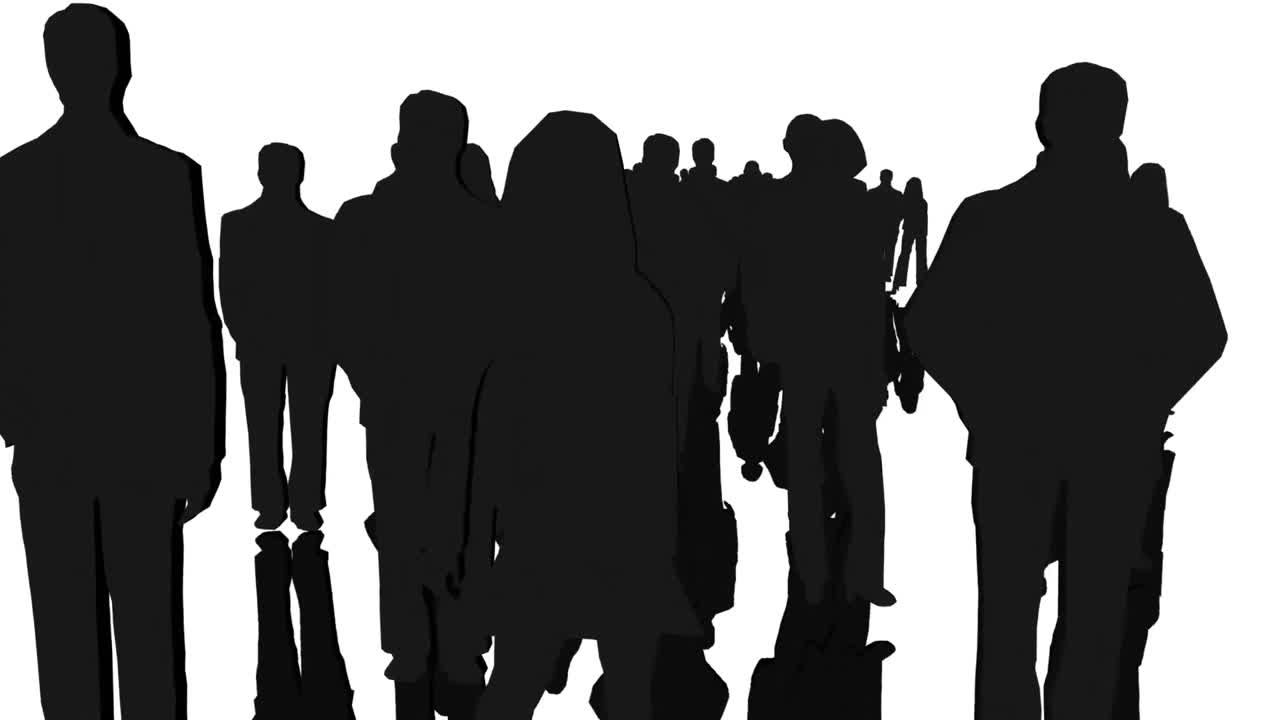 서 있는 남성과 여성의 검은 실루 ⁇