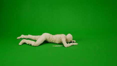 green screen isolated chroma key video capturing a mummy dancing and singing actively into the