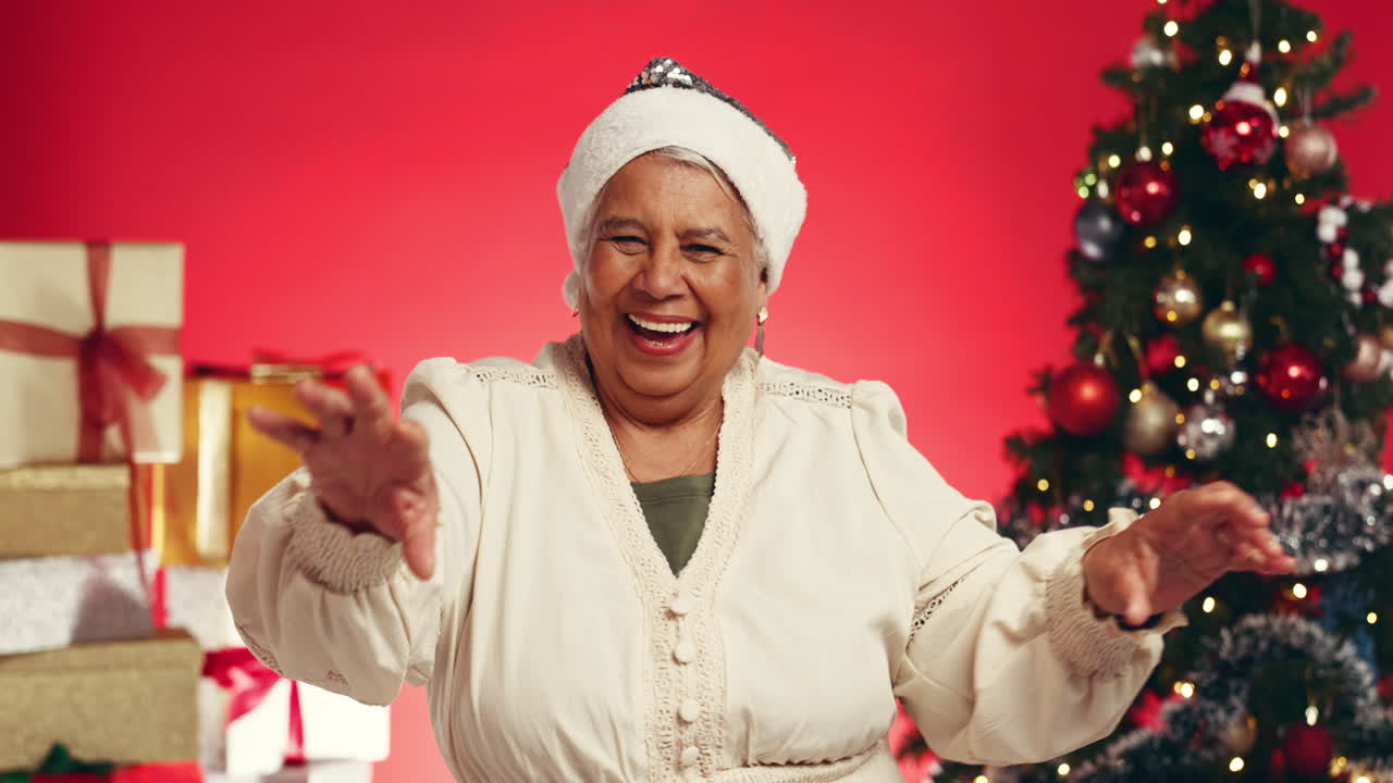 Festive Christmas Celebration with Happy Woman