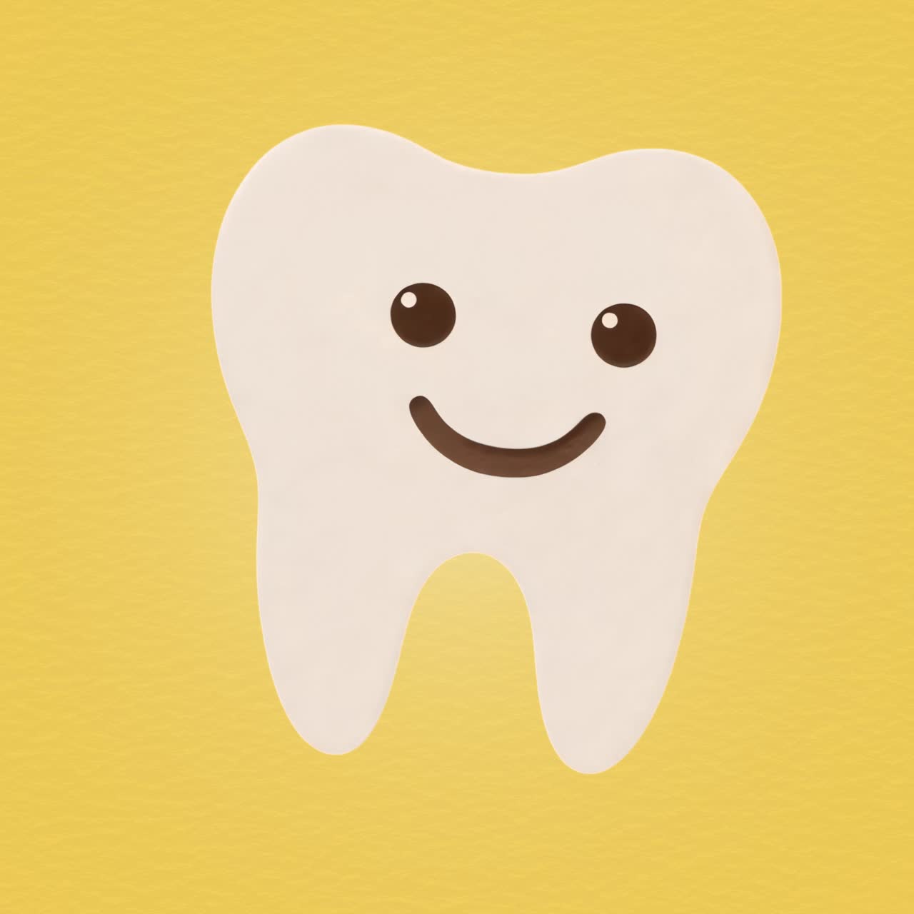 Cute smiling tooth illustration animation isolated asset, transparent 4K video, alpha channel