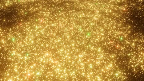 bucle en 3d, brillantes ondas en movimiento lento de brillo dorado, fondo festivo, 4k