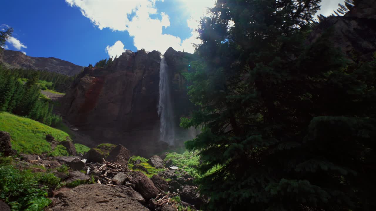 Majestic Waterfall in the Colorado Mountains