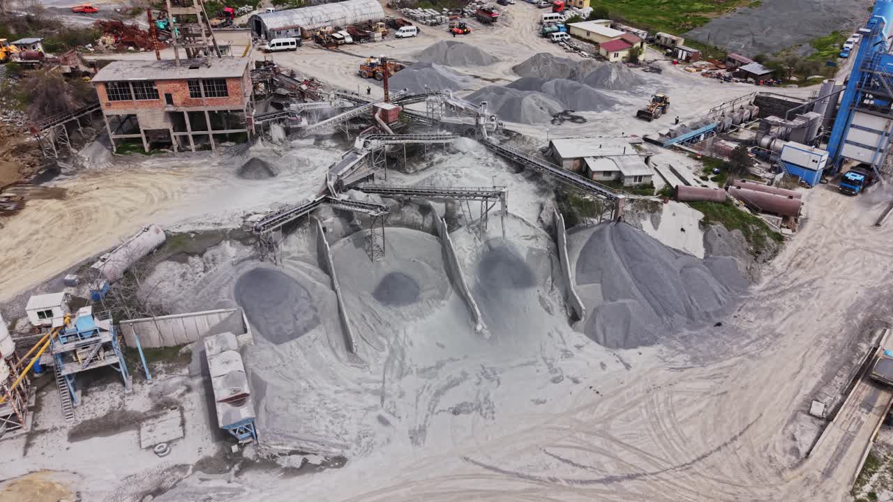 Aerial View of a Large Sand and Gravel Processing Plant