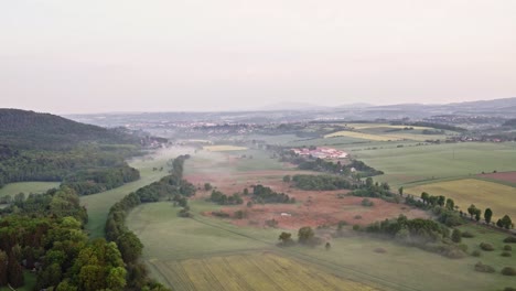 beautiful morning aerial shot of czech republic bohemia nature
