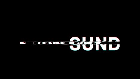 sunday glitch effect text digital tv distortion 4k loop animation