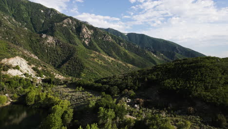 majestic green mountain range at bell canyon trail in sandy, utah, usa