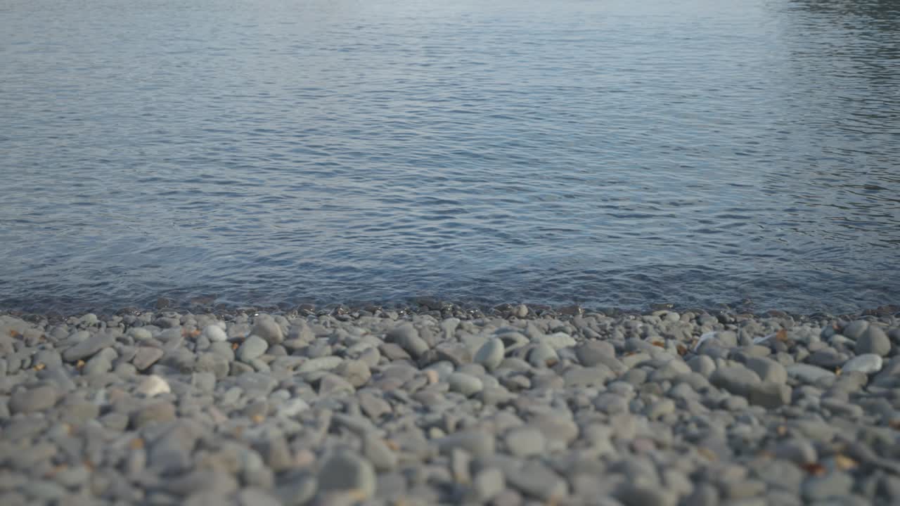 Wide Scenic View of Pebble and Rock Beach on Lake Superior North Shore