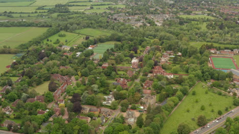 aerial shot over newtown cambridge