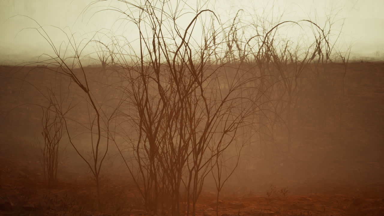 el paisaje desolado y brumoso