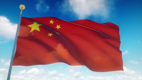 4k highly detailed flag of china loopable