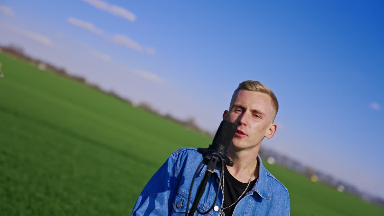 Man Singing Outdoors