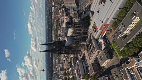 stunning cinematic vertical footage of the impressive cologne cathedral