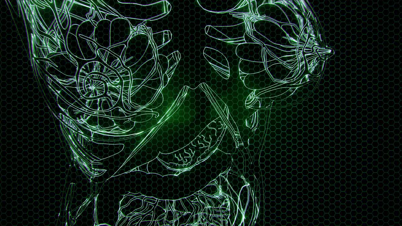 눈에 띄는  ⁇ 가 있는 투명한 인간 몸