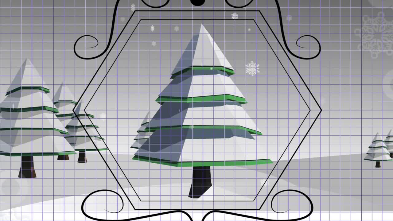 1초 타이머가 시작되고 소나무 주위로 눈송이가 흩날리며, 오른쪽에서 미끄러져 나오는 레이스 모티프가 장면을 돋보이게 해요