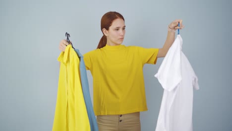 woman choosing clothes.