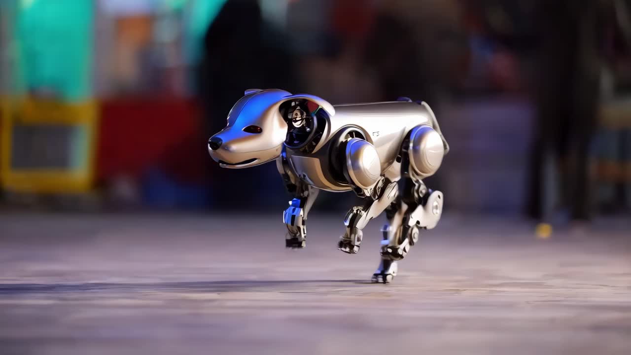 el perro robot corriendo.