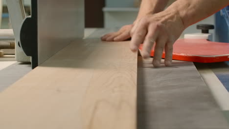 woodworking process on a table saw