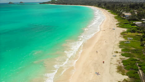 aerial of kalama beach in hawaii