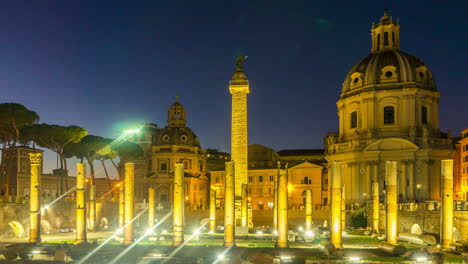 time lapse of roman forum in rome , italy