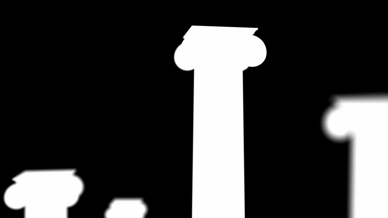 Classical Ionic Columns with Alpha Matte on Dark Background