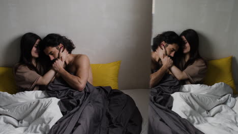 Young-man-and-woman-in-bed