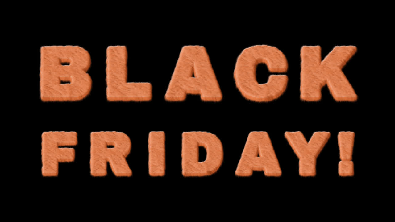 Black Friday Text Design with Furry Texture