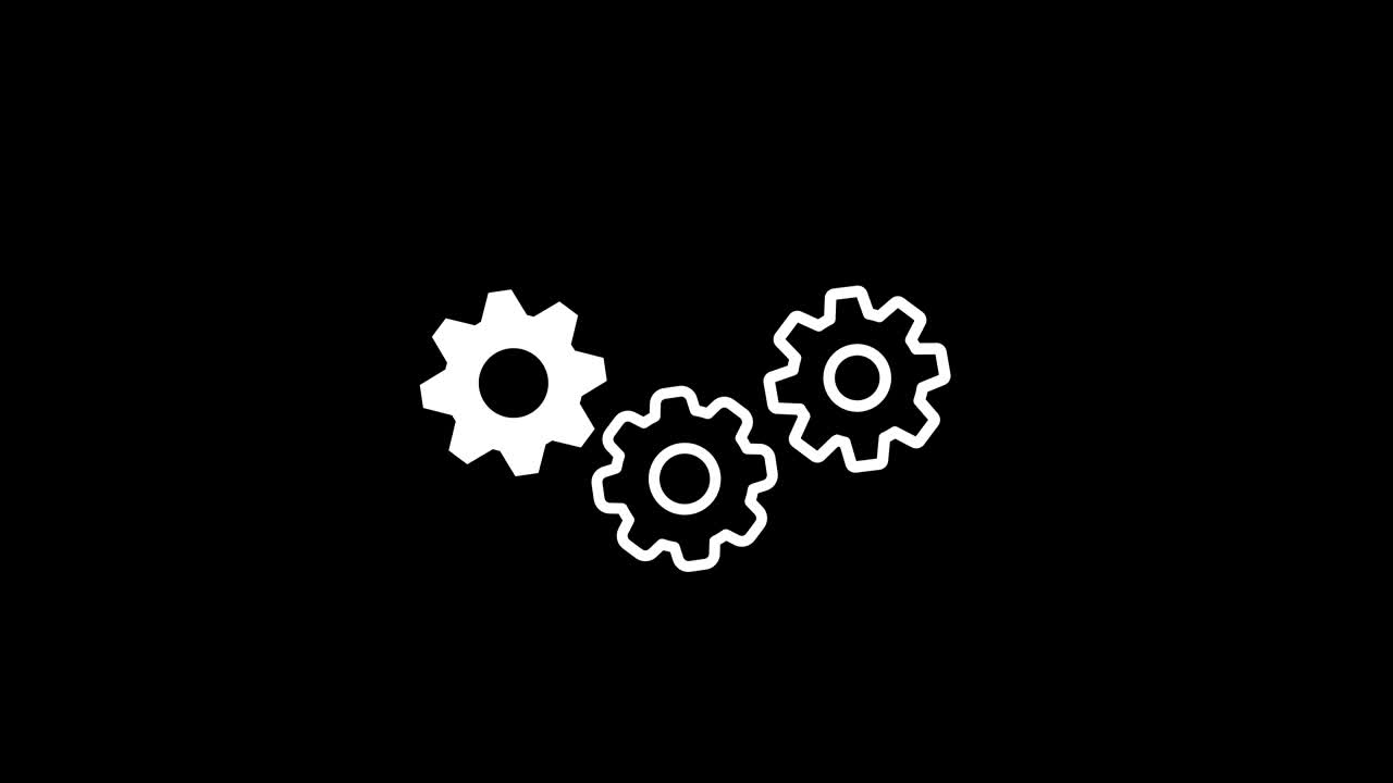 4k en blanco y negro - animación de engranajes | loopable