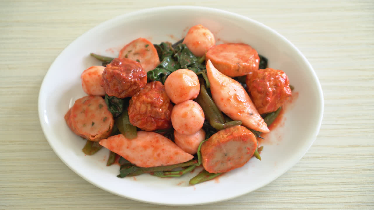 엔타포 소스를 곁들인 생선구이 볶음 - 아시아 음식 스타일