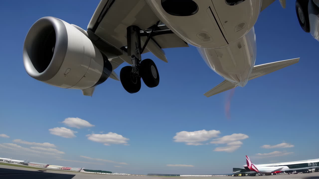 aterrizaje de un avión en un aeropuerto