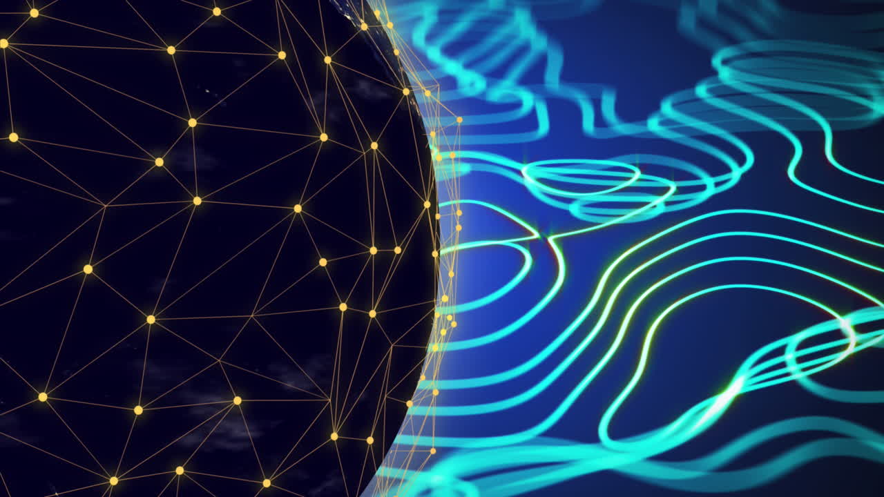 animación de la red de conexiones en todo el mundo