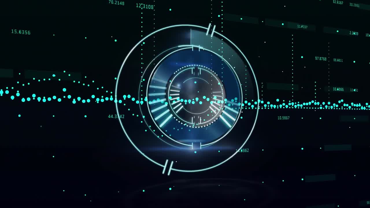 animación del escaneo del alcance sobre el procesamiento de datos
