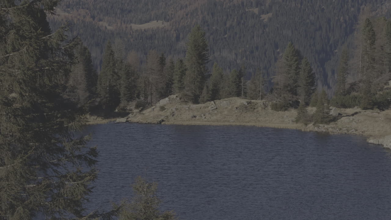 Alpine Lake Scenery with People