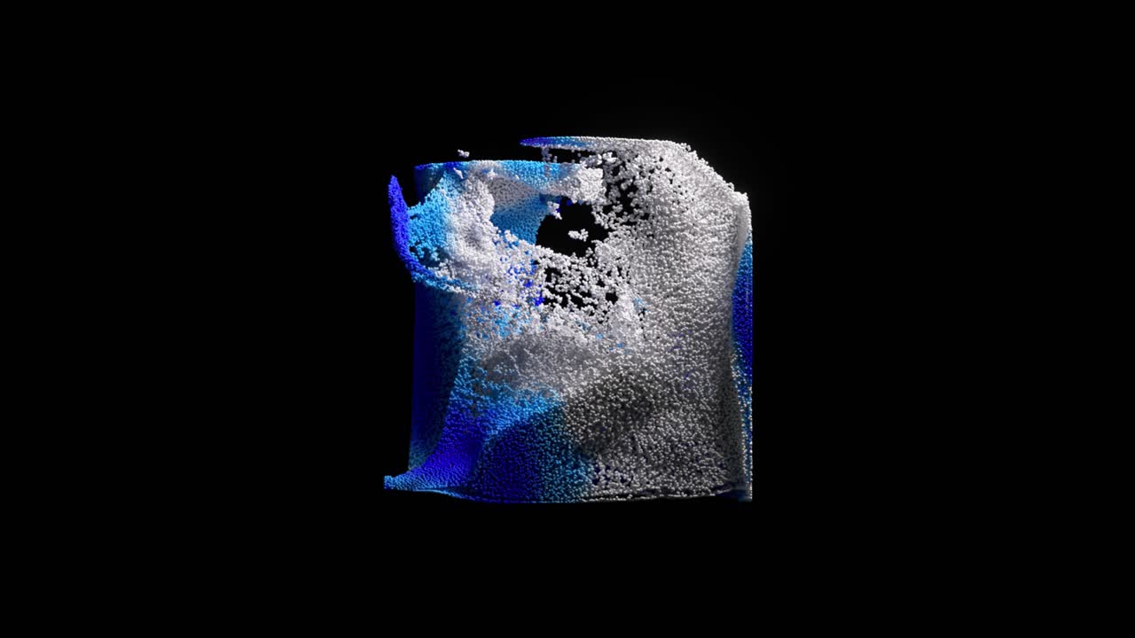 Abstract 3D Render of Blue and White Particles