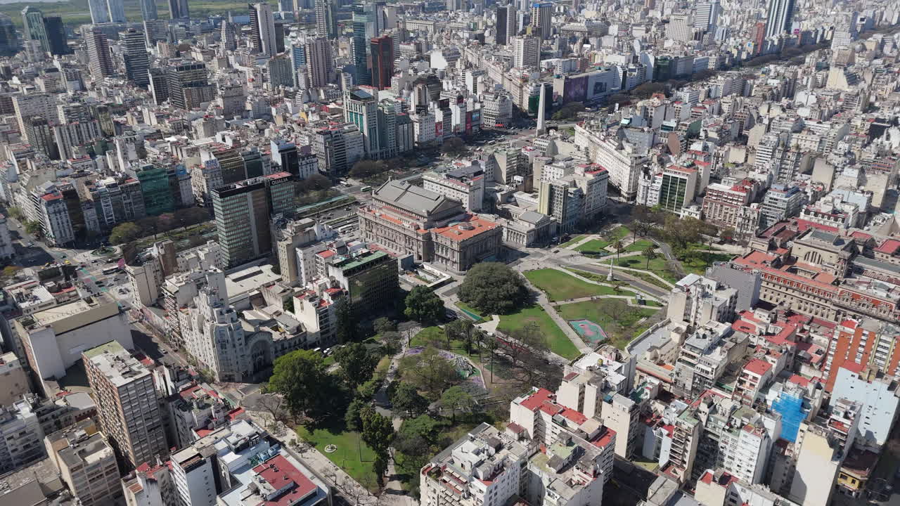 Aerial View of Buenos Aires Cityscape with Park