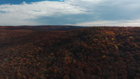 sweeping landscape of autumn forest in lee creek river park near west fork in washington county, arkansas, usa