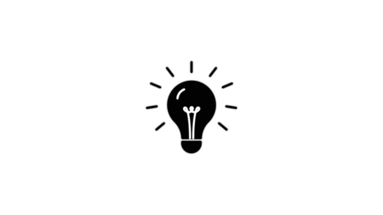 Animated Lightbulb Icon Turning On and Off