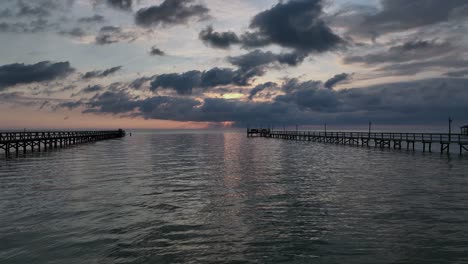 dockside sunrise in rockport, texas