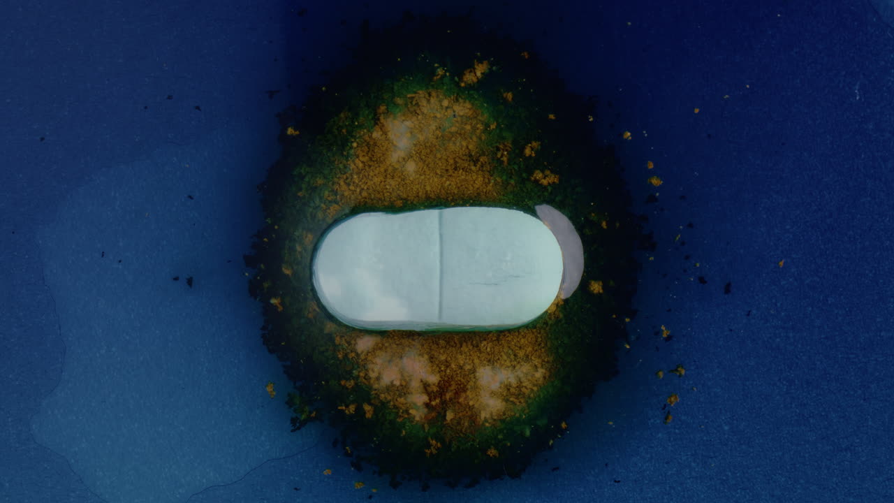 Close-up of a White Pill