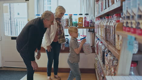 family at a sweet shop